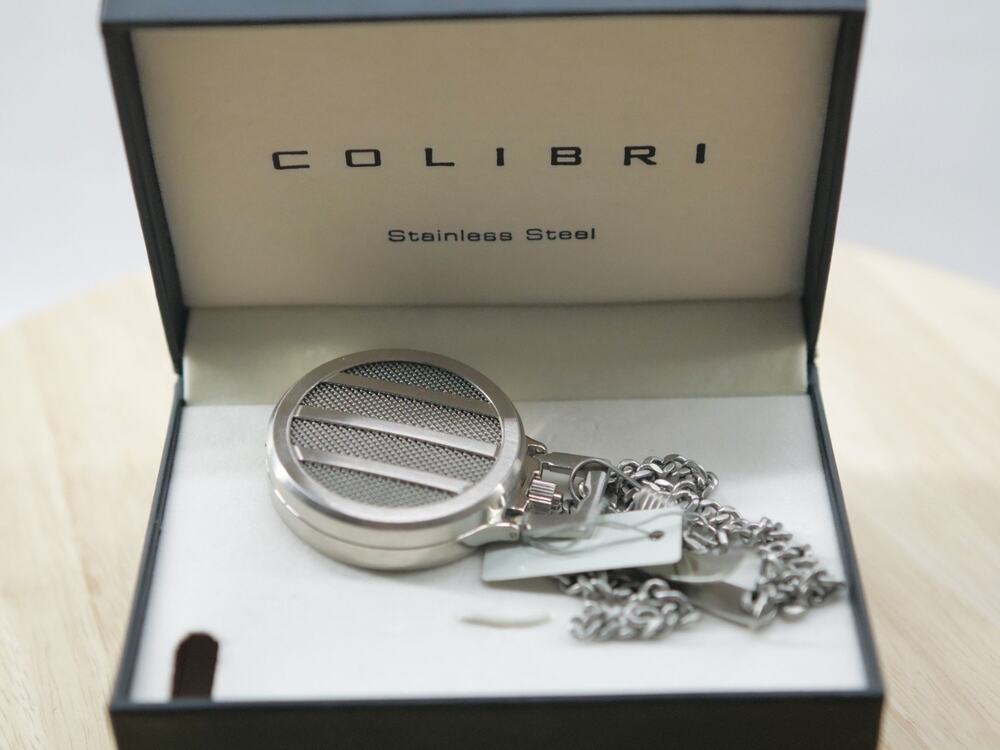 Colibri Silver Stainless Steel Silver Tone Pocket Watch